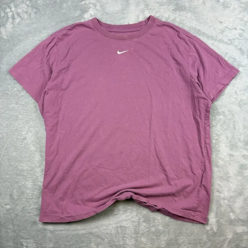 Nike Mini Middle Swoosh Essential T Shirt Purple Loose Fit Men’s Medium